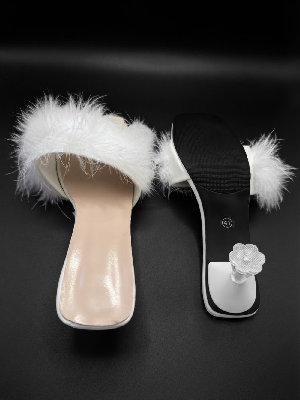 & Other Stories White Feather Slide Mules